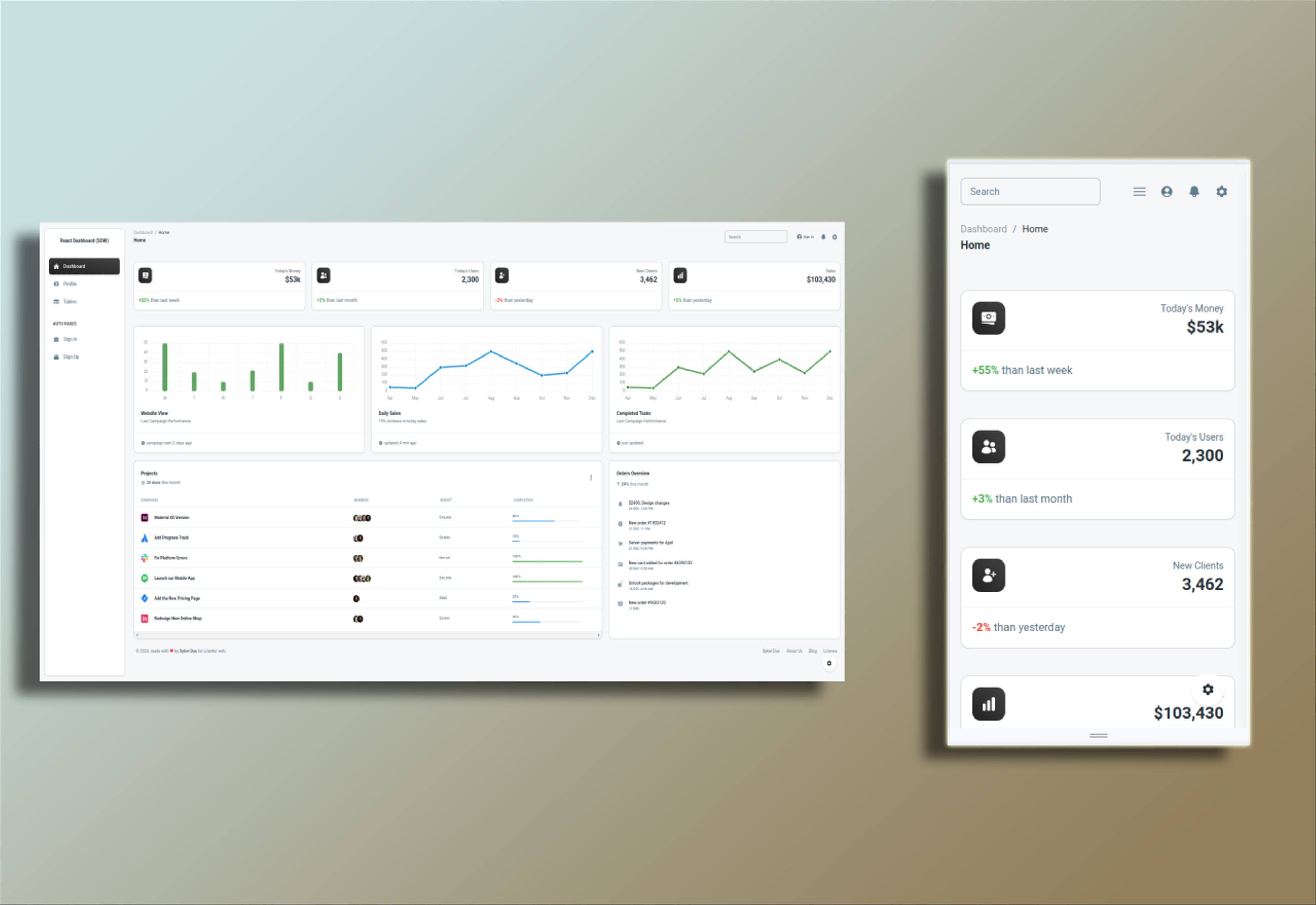 Admin Dashboard UI for Small Business Websites