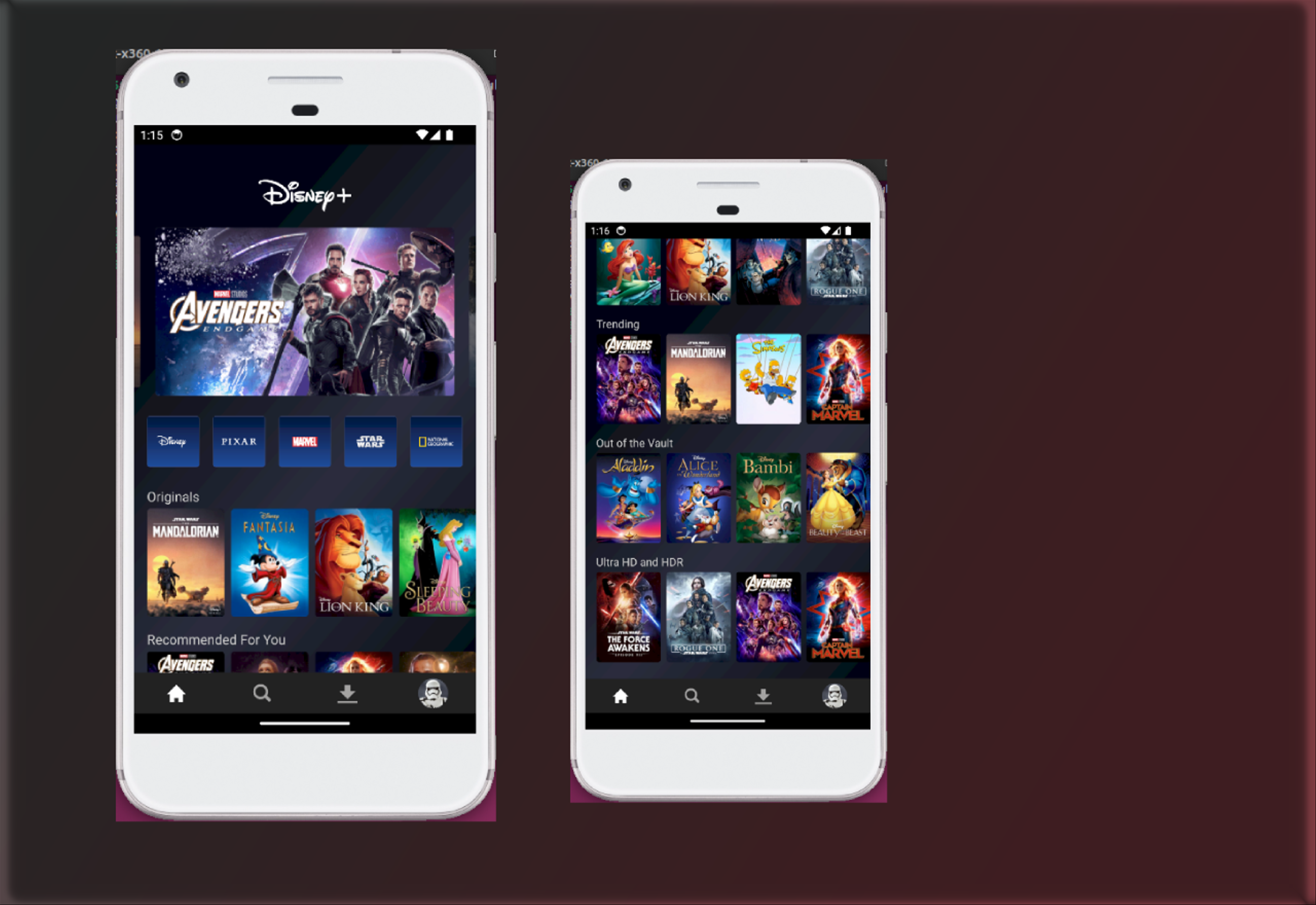 Video Streaming App UI inspired by Disney+ Clone